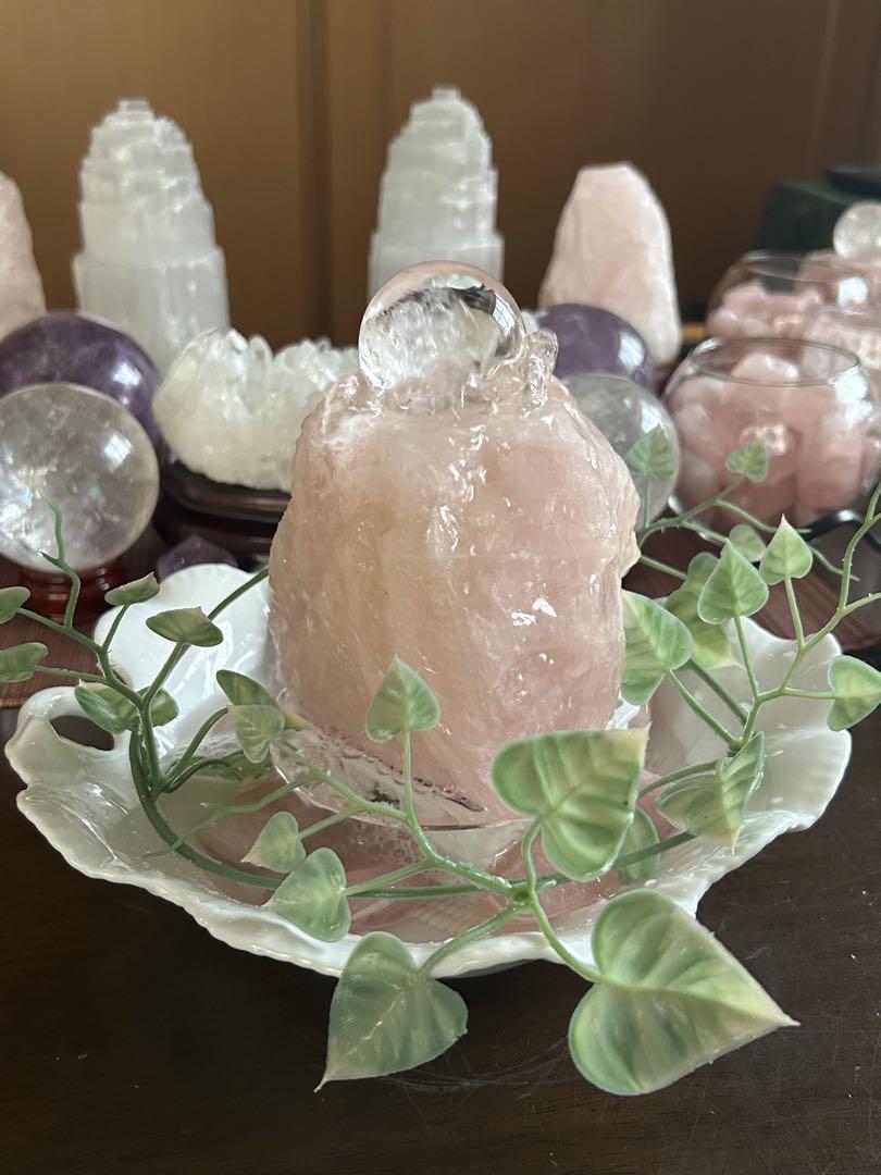 ✨破格✨絶品‼️ローズクオーツ☆噴水☆天然石☆ファウンテン☆原石☆レア☆美品☆