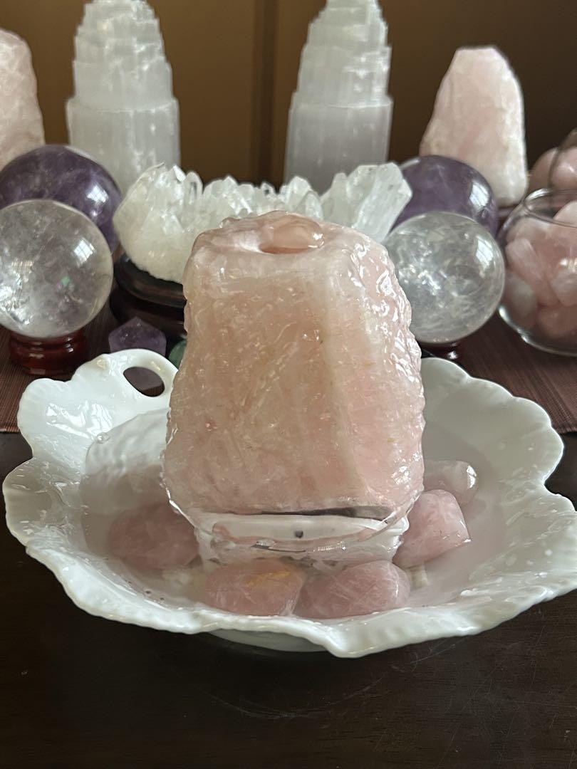 ✨破格✨絶品‼️ローズクオーツ☆噴水☆天然石☆ファウンテン☆原石☆レア☆美品☆