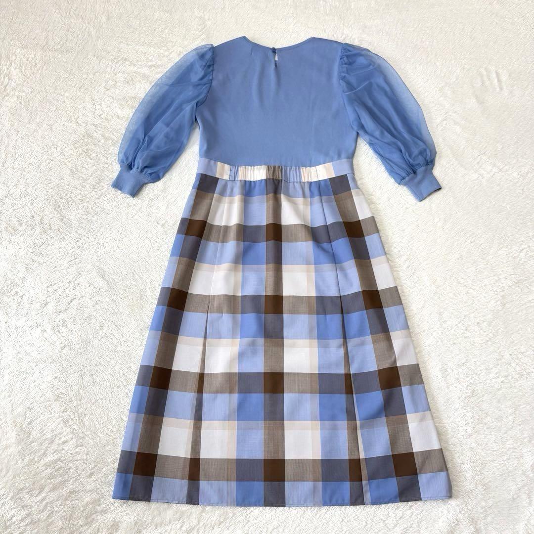 美品✨️ブルーレーベルクレストブリッジ　パーカー　ドッキングワンピース　チェック ✨美品 ブルーレーベルクレストブリッジ ドッキングワンピース