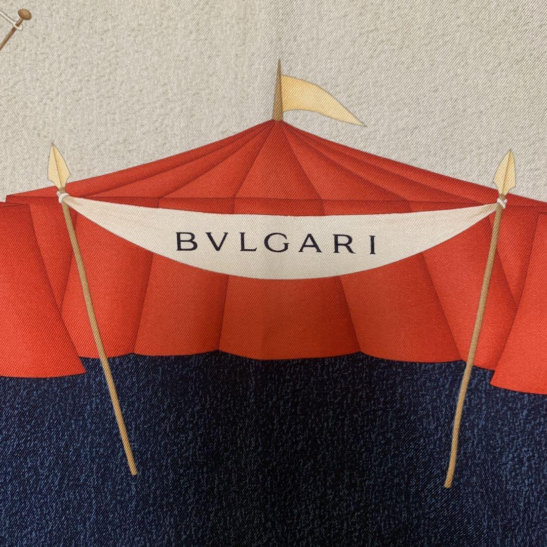 美品　BVLGARI ブルガリ　シルク　スカーフ 気球柄 大判　総柄