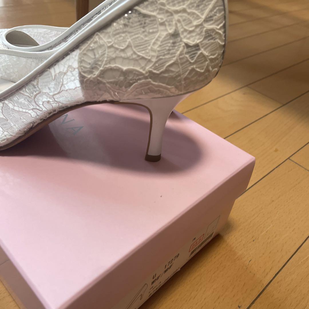 ダイアナ シンデレラ ブライダルシューズ レース 23.5㎝ 値下げ！ダイアナシンデレラ 7cmヒール 23.5cm