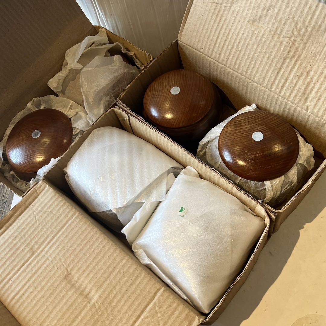 美品　3組おまとめ　囲碁　碁石　瑪瑙石　碁笥　天然木