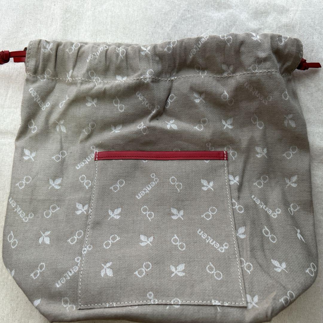 ゲンテン genten マルチカットワーク 手提げ トート 赤 画像5