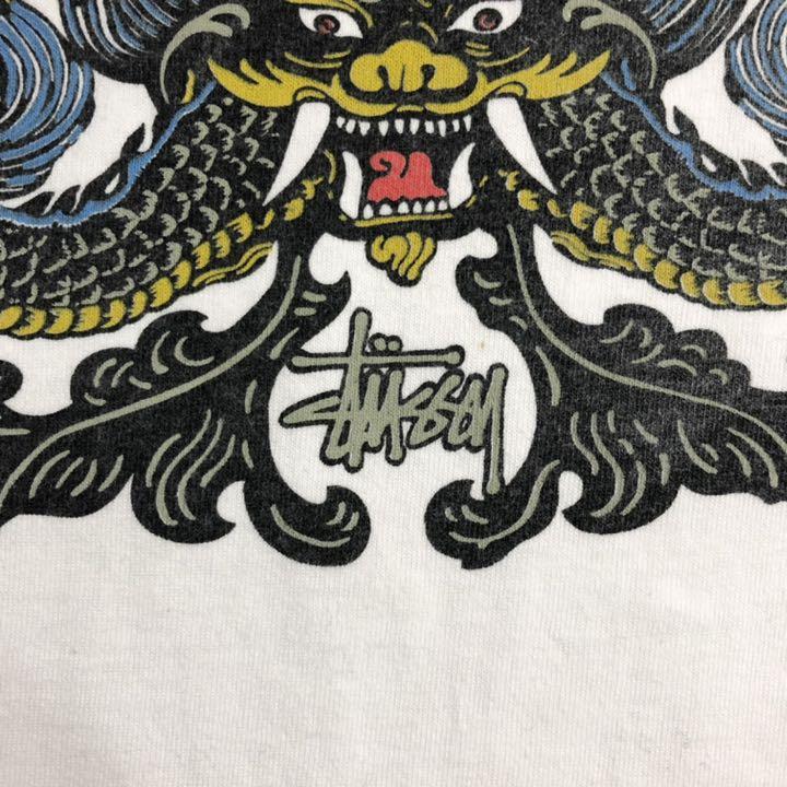 90s STUSSYステューシー 龍 プリント 半袖Tシャツ 90年代 ドラゴン