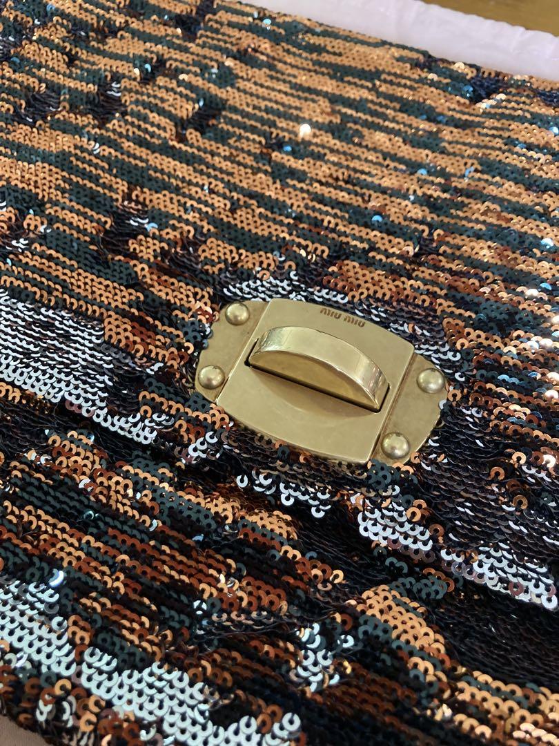 miumiu ショルダーバッグ スパンコール　ミュウミュウ クラッチバッグ