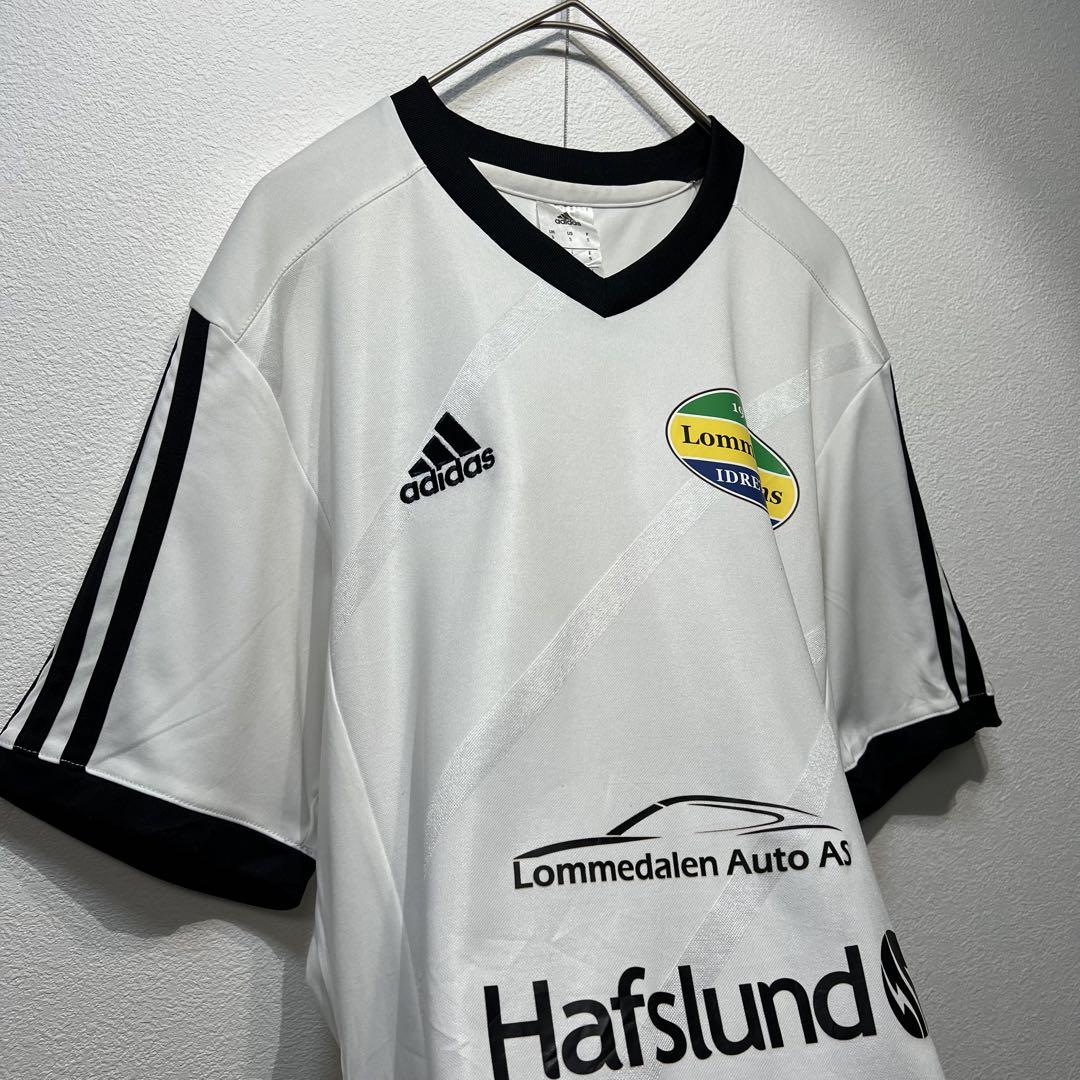 【US規格】希少 アディダス Lommedalens サッカーシャツ 白 M