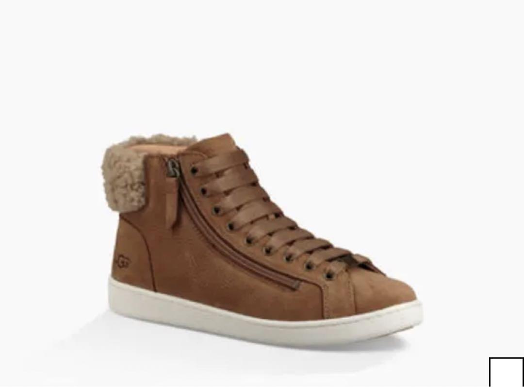 最終SALE:シンプル☆アグUGG Olive杯トップレザースニーカー