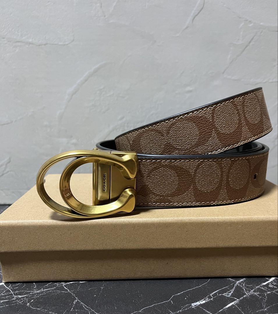✨️新品未使用✨COACH シグネチャー ベルト ブラウンリバーシブル