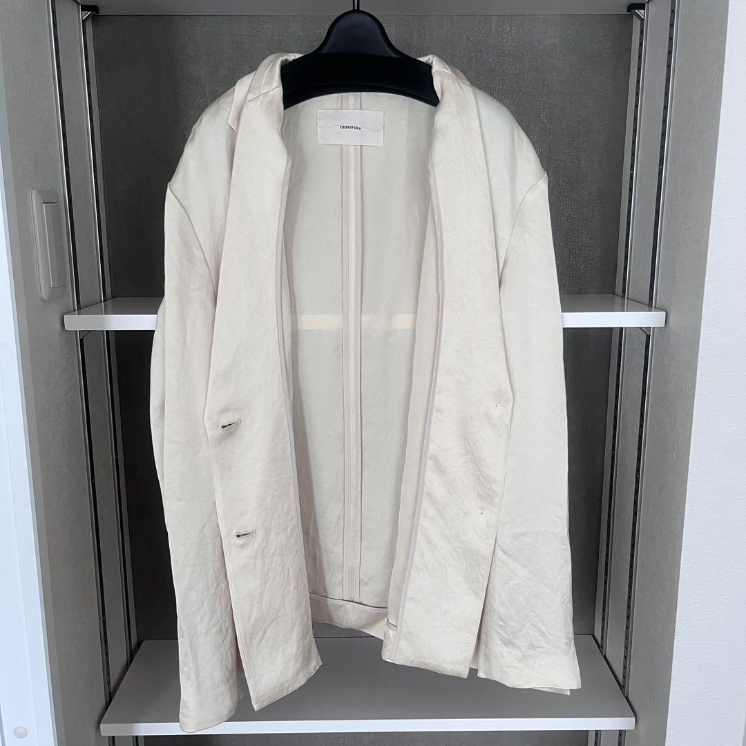 新品正規品★todayful サテンオーバージャケット　エクリュ　長袖テーラード