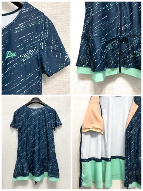 新品☆5L♪黒×紺系♪フィラFILA♪セパレート水着♪チュニック水着☆a138