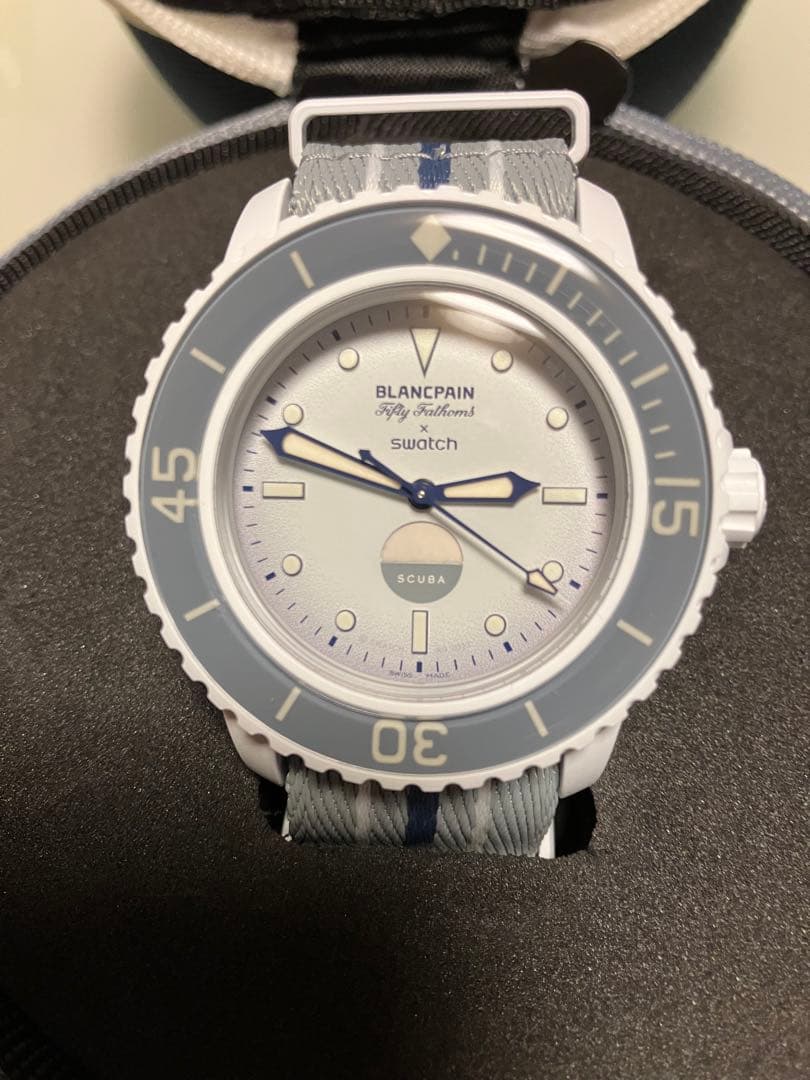 BLANCPAIN Swatch 自動巻き時計 ホワイト グレー