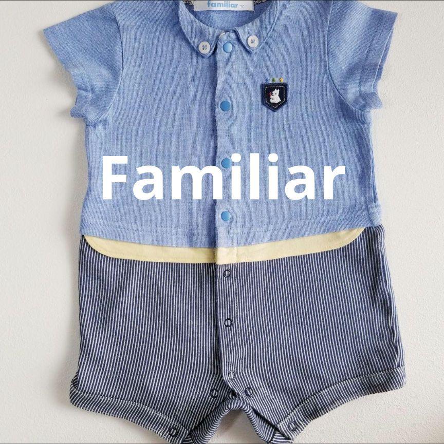 familiar ストライプ クマロンパース