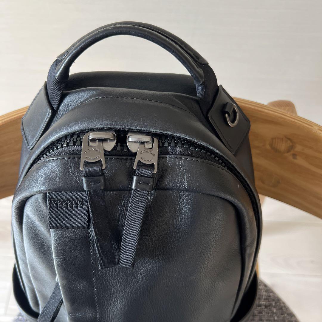 セール 国内 COACH メンズ ワンショルダーバック Cロゴ ブラックレザー バッグ