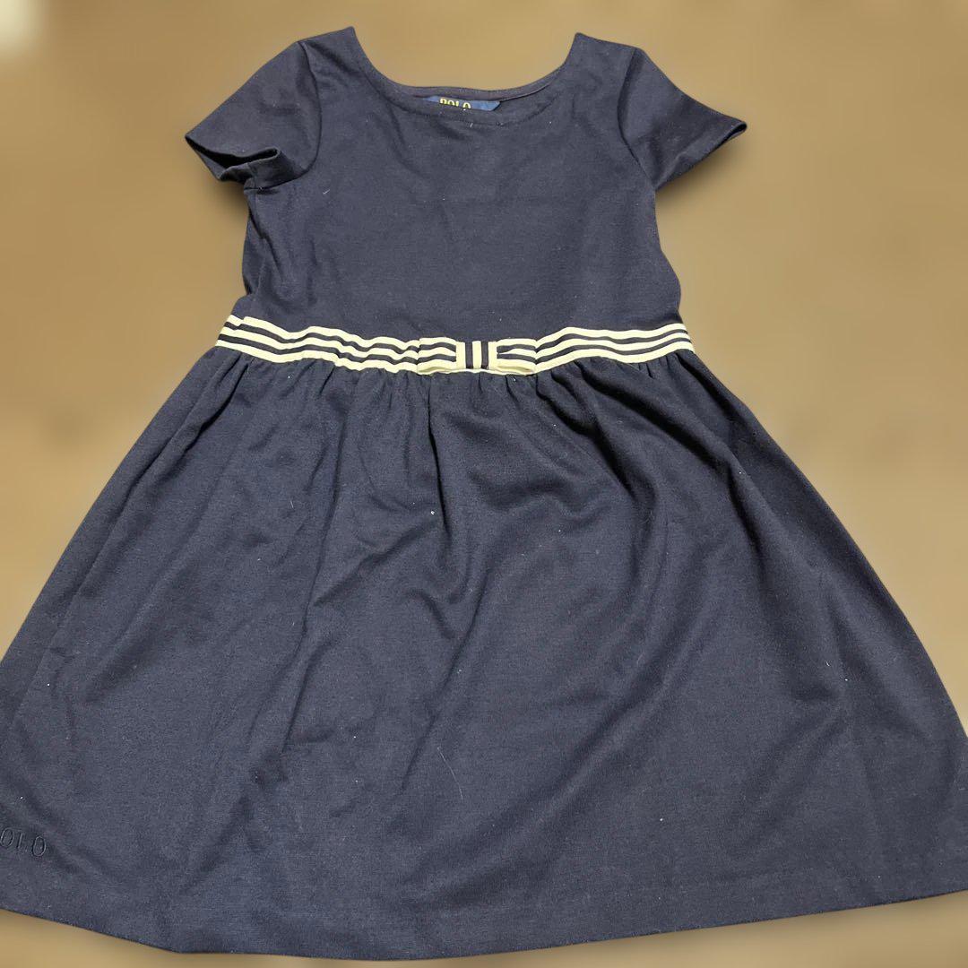 Polo Ralph Lauren 半袖ワンピース　120cm 美品！Polo Ralph Lauren 半袖ワンピース 6 ネイビー 120