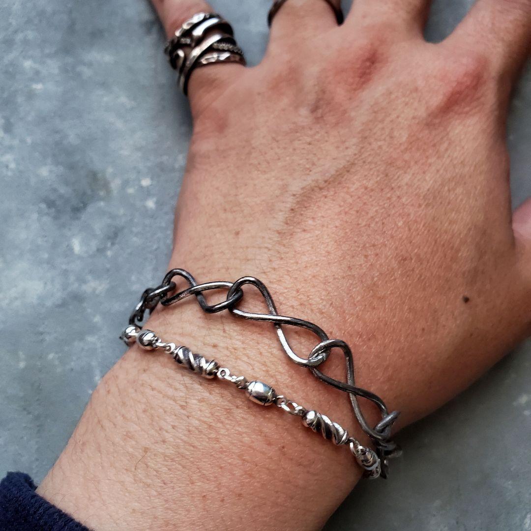 ヴィンテージ 925 シルバー クロスチェーン ブレスレット VINTAGE