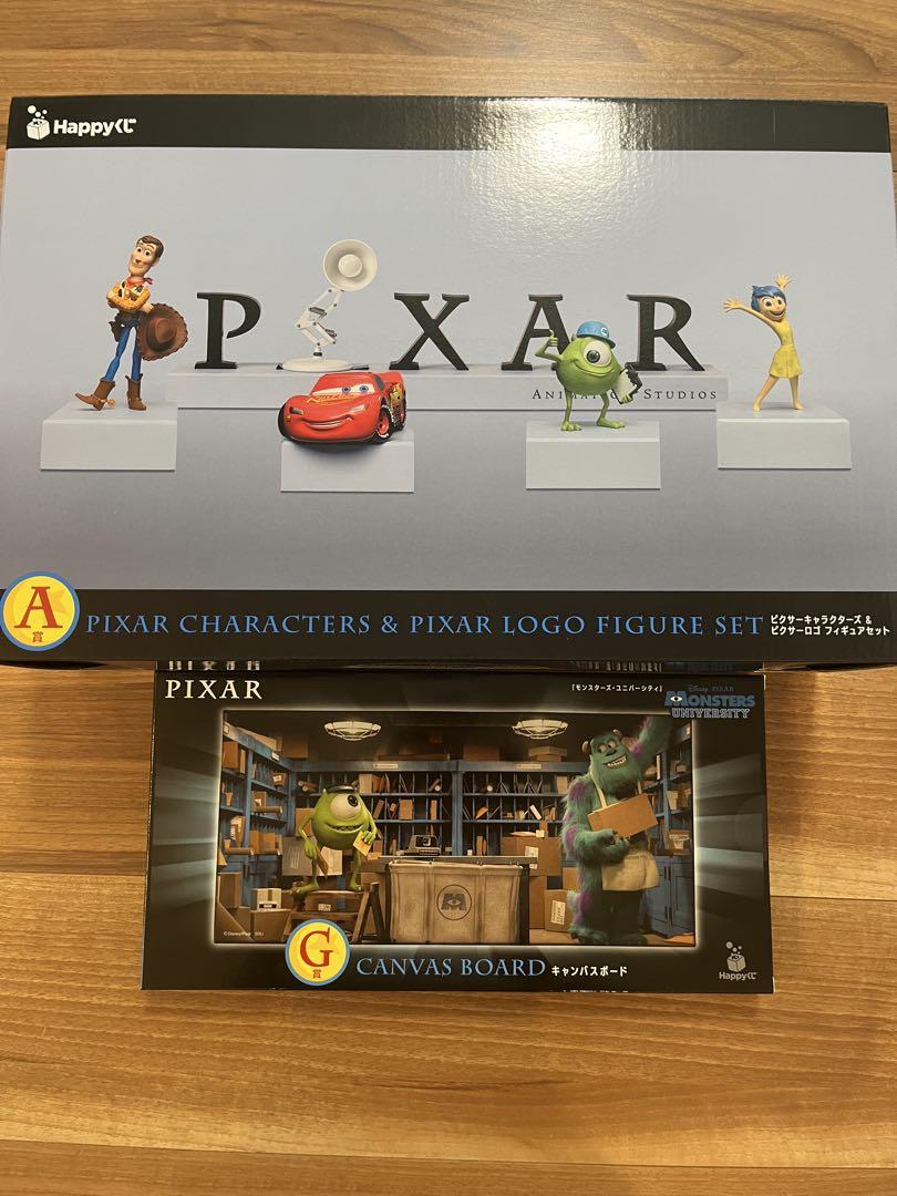 Happyくじ PIXAR 2025 A賞 フィギュア G賞 キャンバスボード