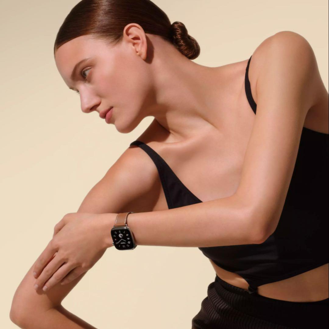 美品 ブラウン 茶 レザー ベルト アップル エルメス Apple HERMES