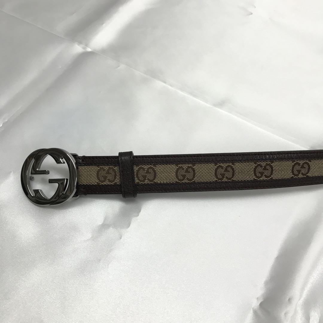 ☆美品☆GUCCI GGキャンバス ベルト インターロッキングG 114874