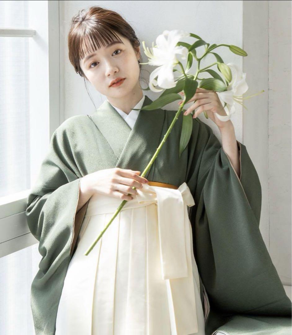 ゆかた館グレース　こだわり袴3点セット-ソリッドカラー-Mサイズ