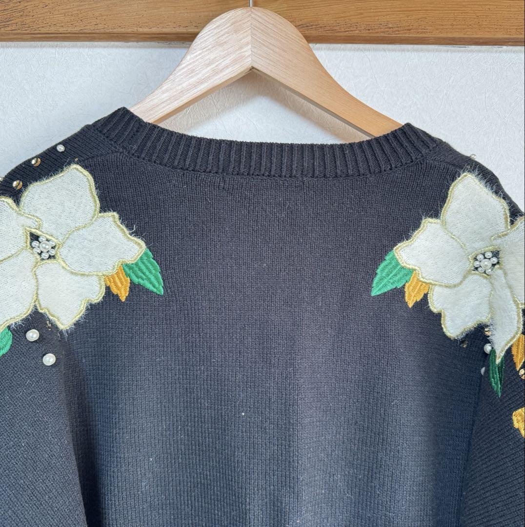 ロデオクラウンズ rodeo crowns フラワーアップリケカーディガン