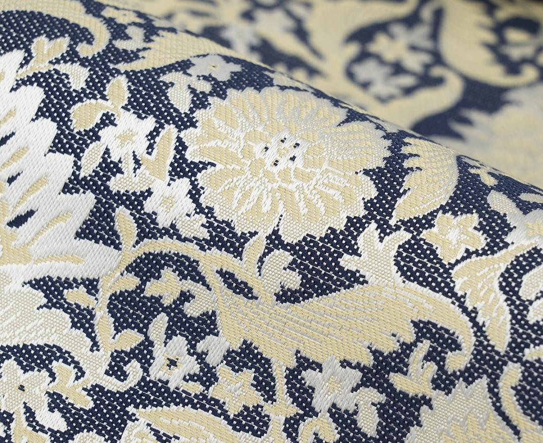 新品未仕立 博多帯 博多織 老舗織元 八寸名古屋帯 和更紗唐花文③ 仕立代込