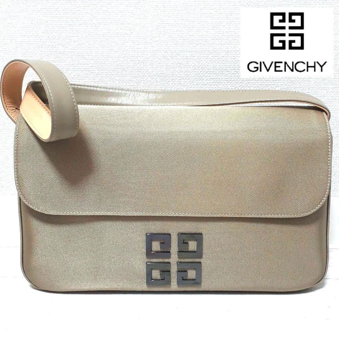 【美品】GIVENCHY ジバンシー 本革 ナイロン コンビ ハンドバック