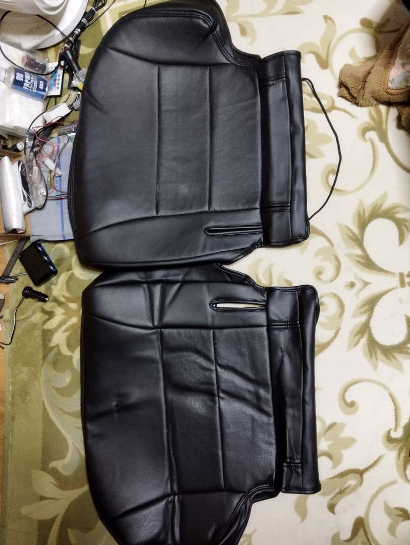 シートカバーセット 合成皮革 ブラック 5点やや傷や汚れあり BRIGHTFACE_UK