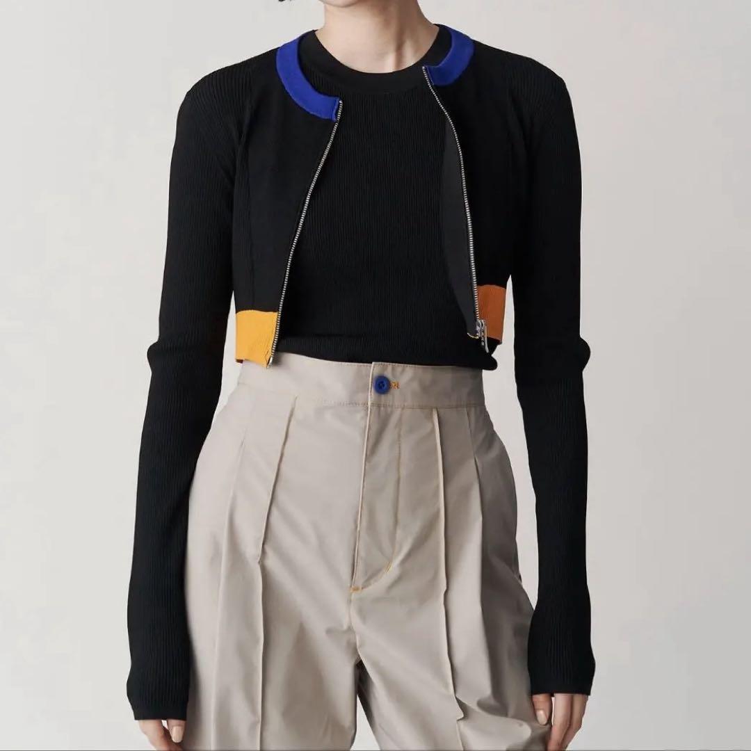 新品♡UN3D. ショートニットジップカーデ　short kt zip cd 黒