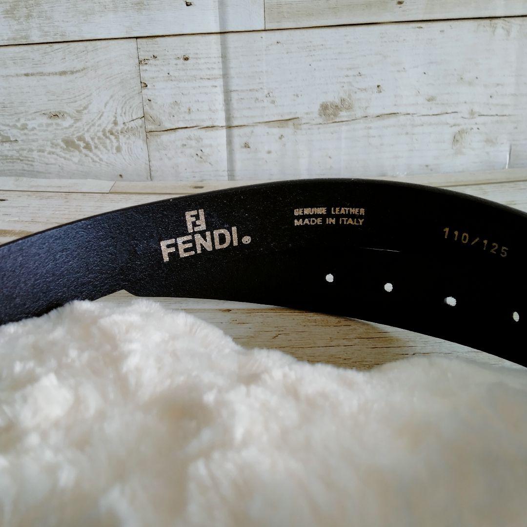 FENDI　フェンディ　メンズベルト　ブラック×シルバー