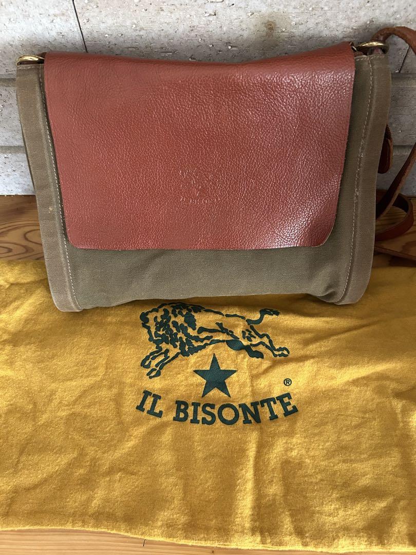 専用IL BISONTEイルビゾンテ　ショルダーバッグ　カーキ イルビゾンテ ショルダーバッグ カーキ×革 - メルカリ