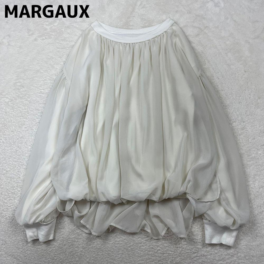 MARGAUX　シフォンプルオーバーブラウス　オフホワイト