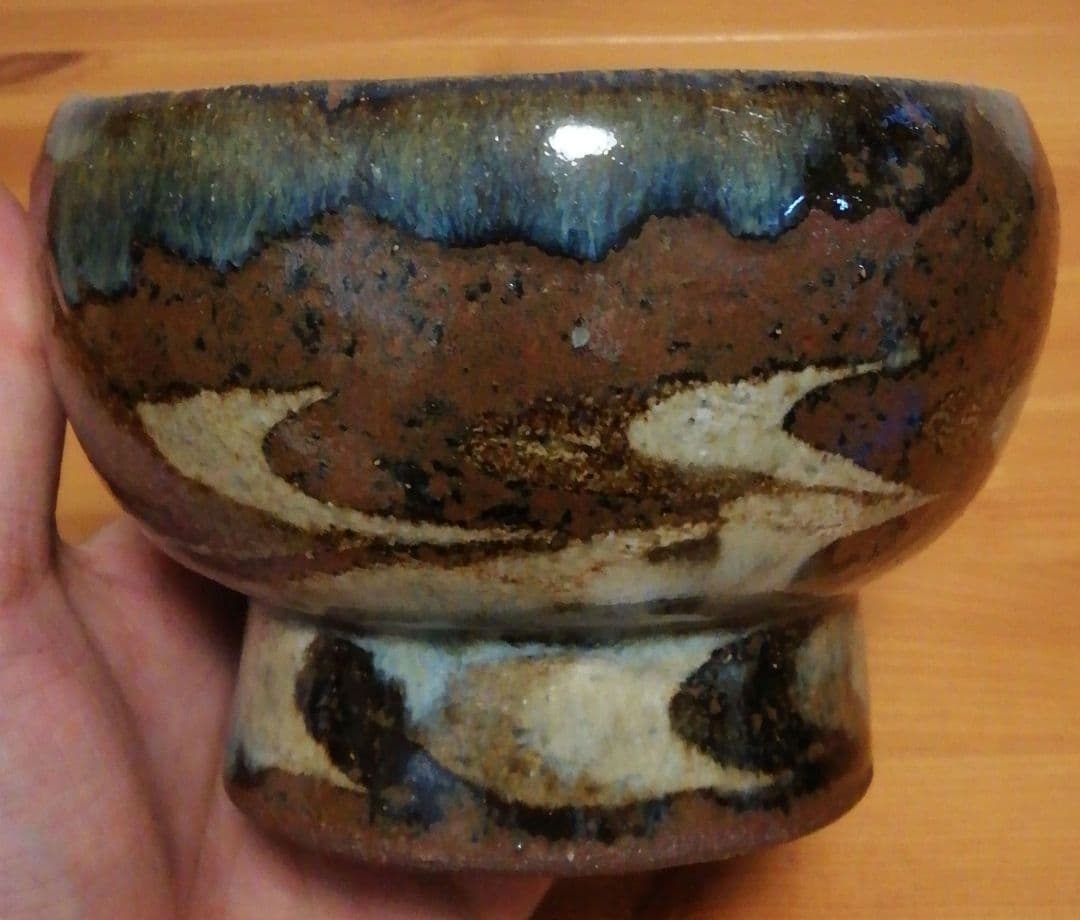 上田恒次作　練上　鶉　茶碗　共箱　茶道具 上田恒次作 練上 鶉 茶碗 共箱 茶道具