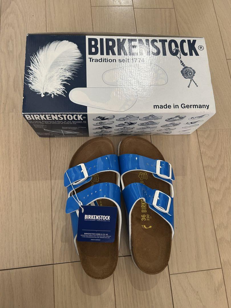 BIRKENSTOCK 青色 2本ベルトサンダル　23.0センチ