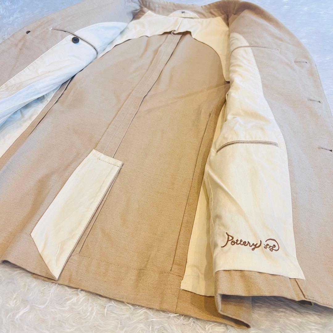 美品✨45R コットンツイード　ジャケット　日本製　ベージュ　秋冬　2