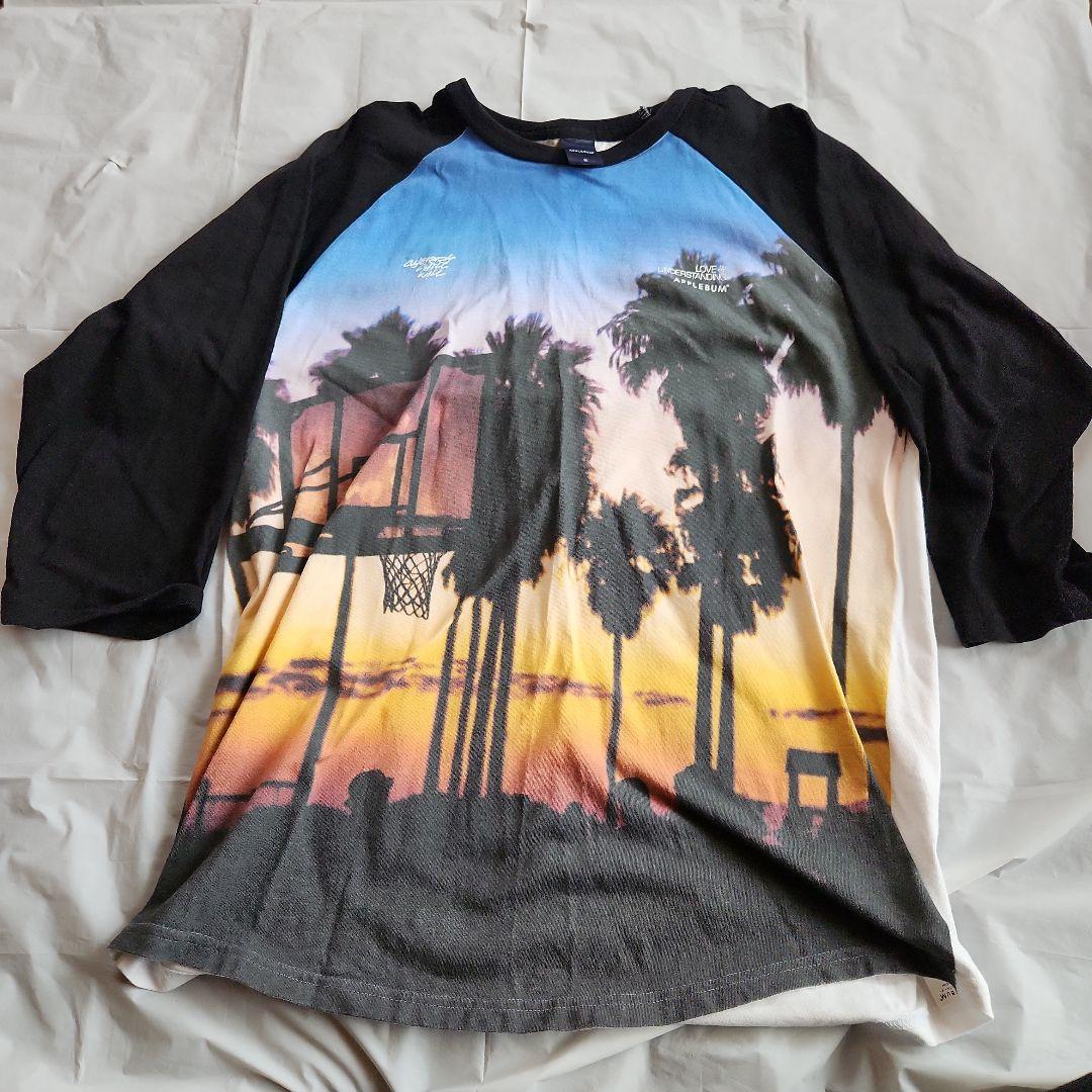 applebum ラグラン　tシャツ 七分丈 パームツリー