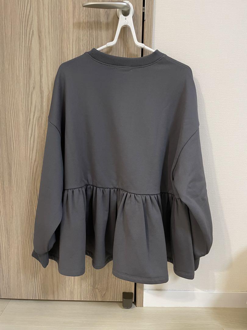 【美品】yori ヨリ◆裏毛ヘムフリルプルオーバー