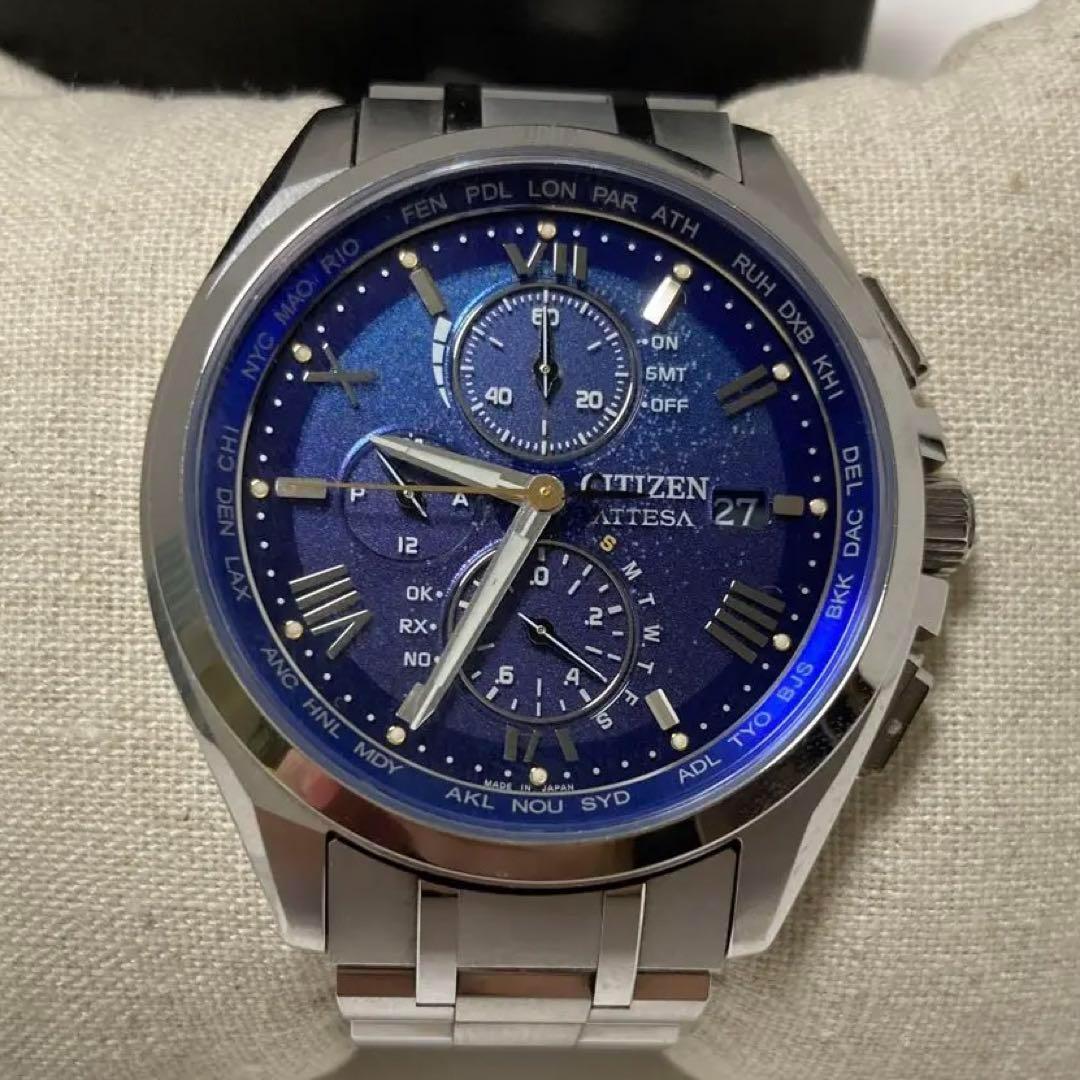 美品 シチズン アテッサ ソーラー電波 AT8240-74L