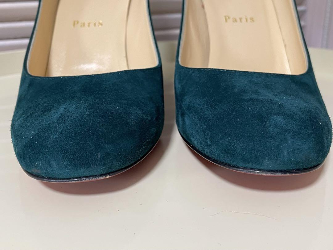 ルブタン ヒールパンプス 緑系 37 中古美品
