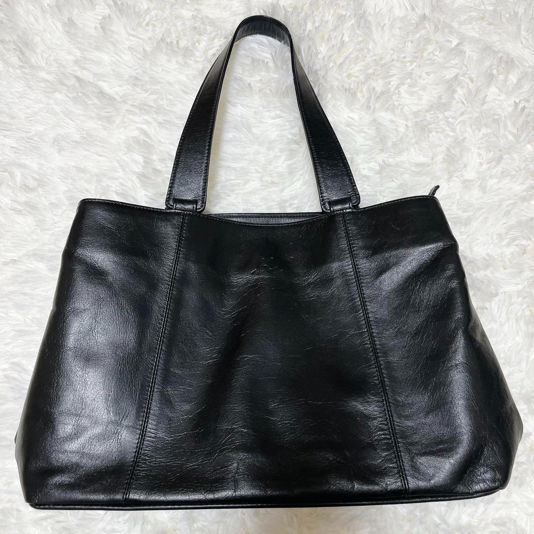 美品 Kitamura キタムラ トートバッグ ハンドバッグ Kロゴ レザー 黒 美品】Kitamura キタムラ トートバッグ レザー Kロゴ 黒ブラック