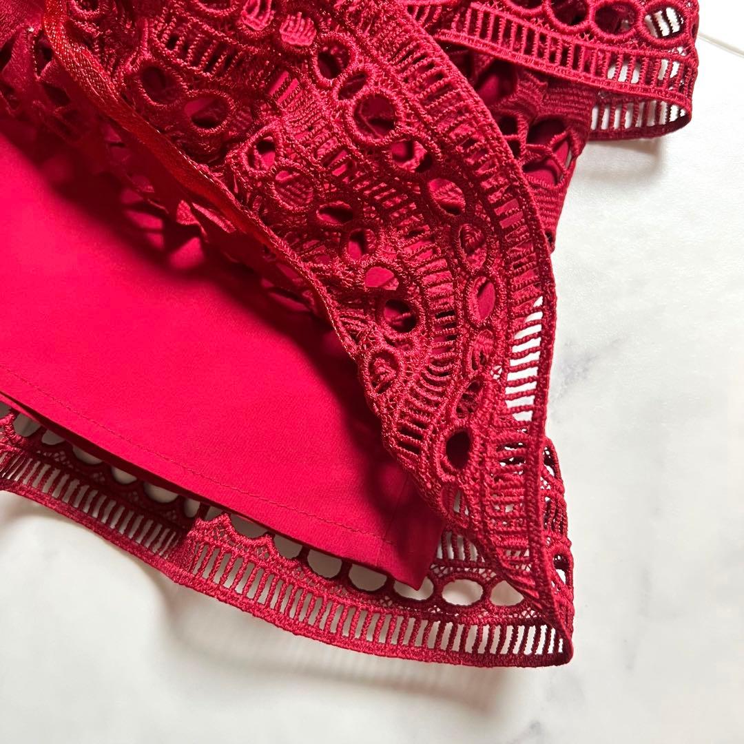 驚きの値段】 美品 セルフポートレイト 赤 ワンピース ドレス