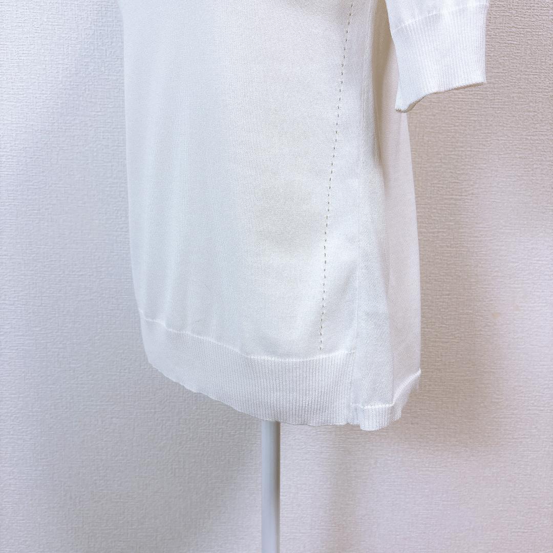 フォクシー FOXEY 半袖ポロシャツ ブラウス　ホワイト 40 L相当