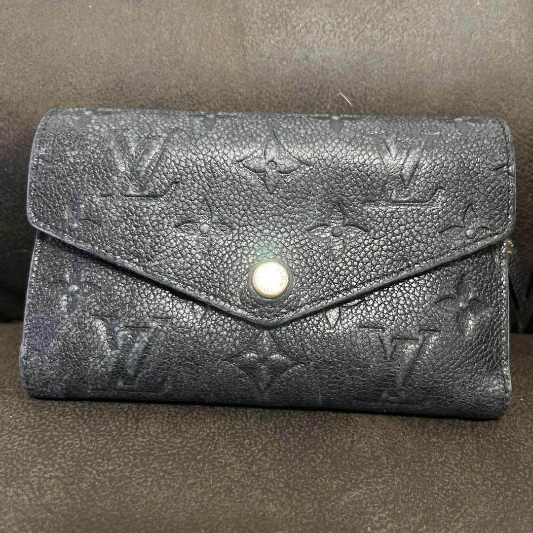 輝く高品質な Louis Vuitton ブラック 二つ折り財布 小物