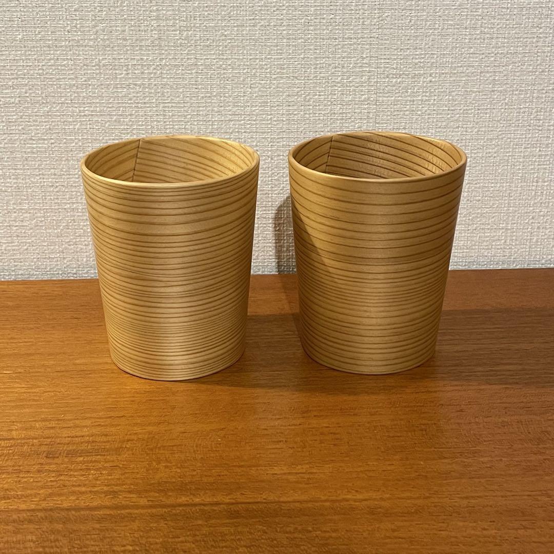 未使用 栗久 ビアカップ 大 曲げわっぱ 秋田杉 2個セット