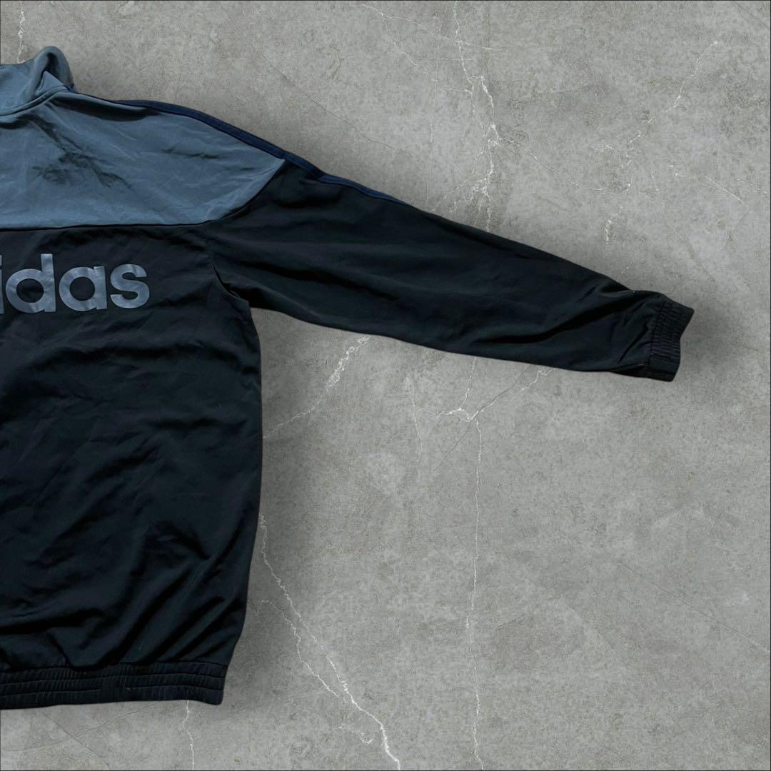 adidas トラックジャケット 切替デザイン 刺繍ロゴ バックプリントXL相当