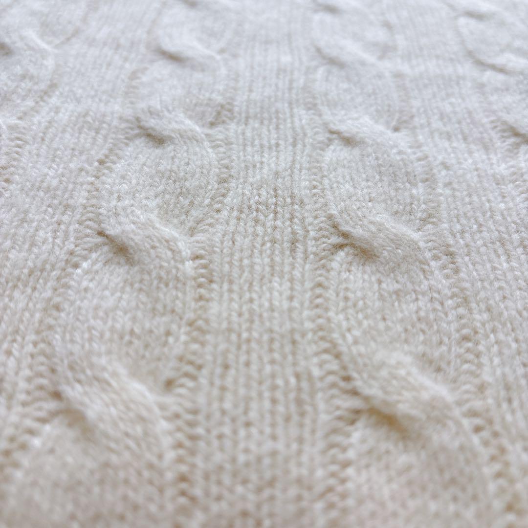 ラルフローレン ケーブルニットカシミヤ90％Vネックセーター ポニー刺繍 ケーブルニット ウールカシミヤ セーター （ニット・セーター