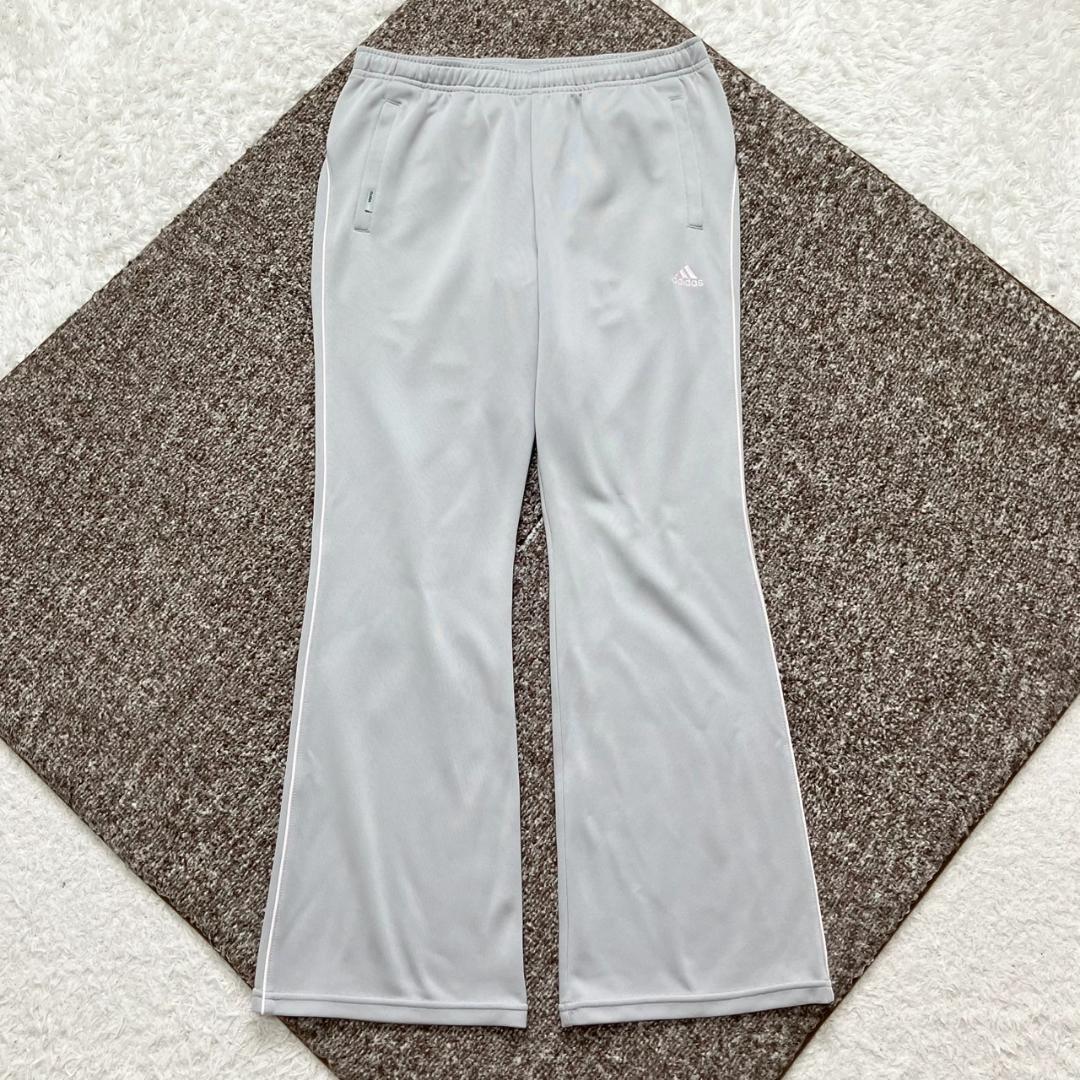 Y2K✨美品✨アディダス セットアップ ジャージ 刺繍ロゴ ピンク グレー L