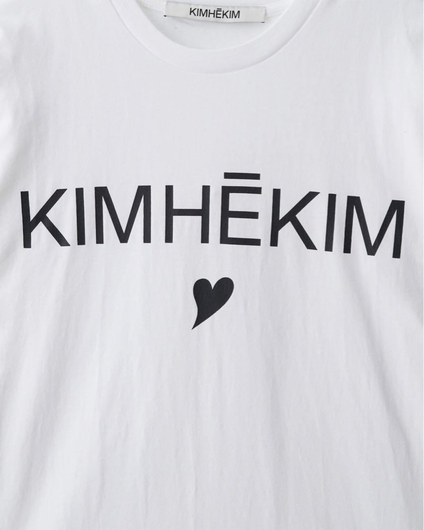 kimhekim キムへキム★ハートロゴ★Tシャツ　S白ホワイト