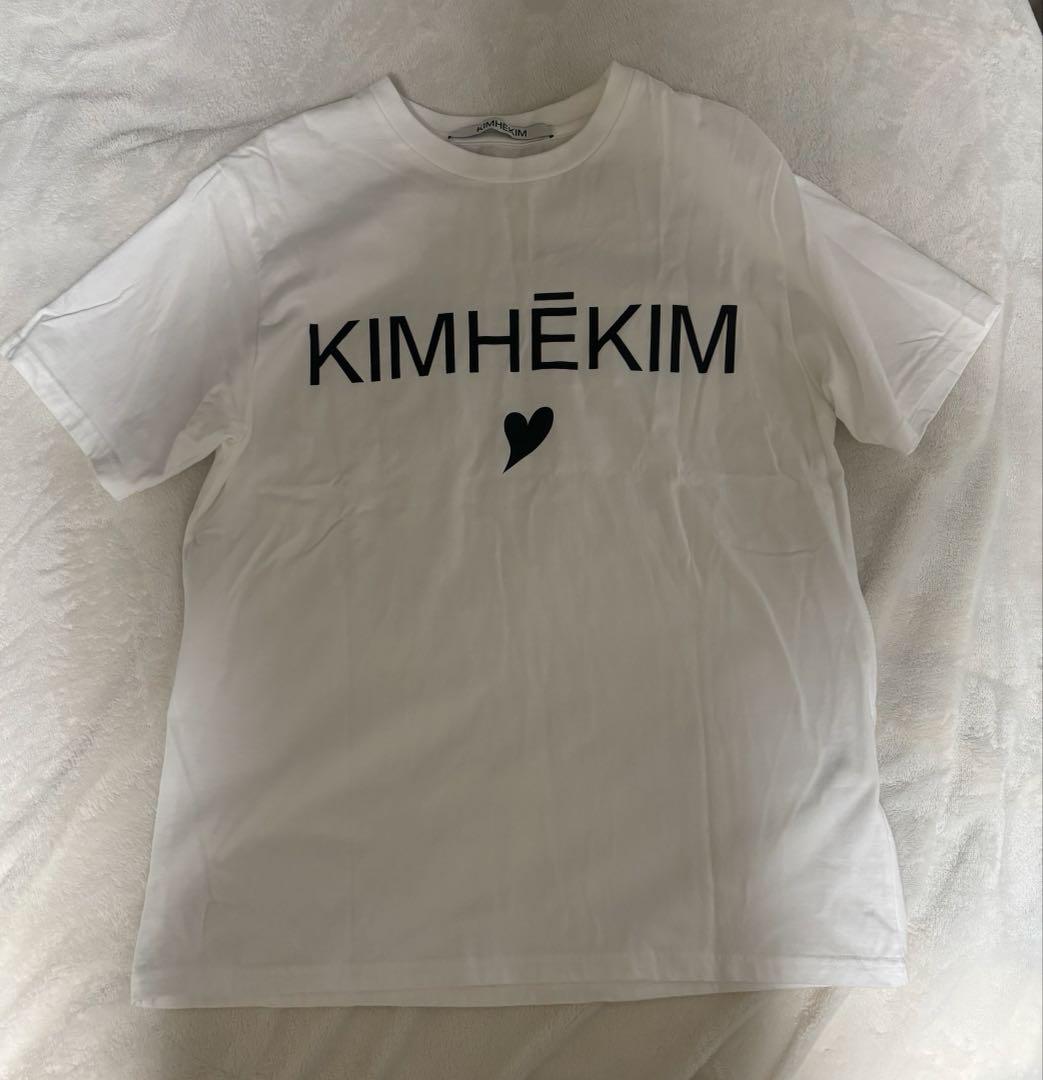 kimhekim キムへキム★ハートロゴ★Tシャツ　S白ホワイト