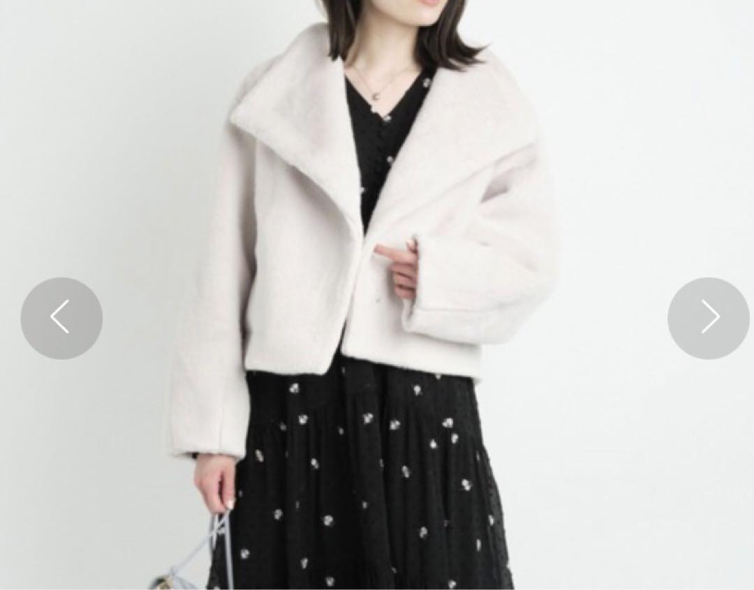 美品　アプワイザーリッシェ　ビッグカラーエコファーコート　S〜Mサイズ 美品 アプワイザーリッシェ ビッグカラーエコファーコート S〜M