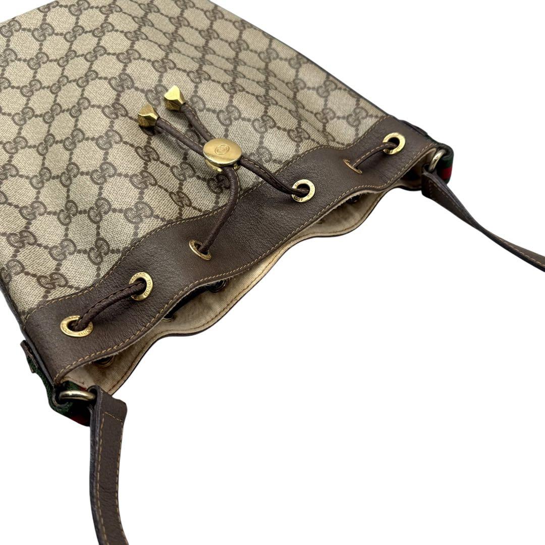 極美品 GUCCI オールドグッチ シェリーライン 巾着 ショルダーバッグ